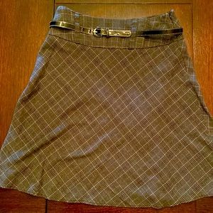 Charcoal plaid skirt